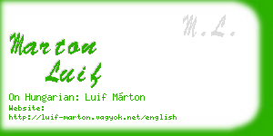 marton luif business card